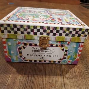 Brand new mackenzie childs tender tidings dinnerware set